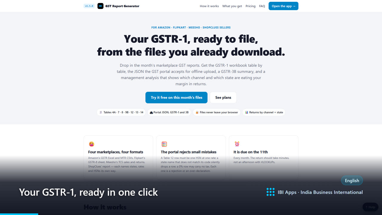 IBI GST Report Generator — 2-minute demo